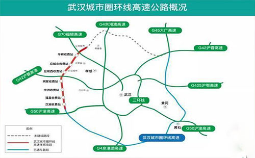 武漢六環(huán)通車 孝感安陸漢川與武漢將來往便利