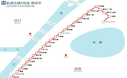 武漢五號線最新進度開通時間、地鐵線路圖