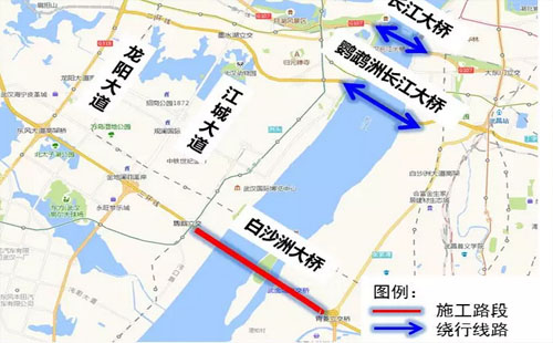 白沙洲大橋、二七長江大橋正在施工維修(繞路指南）