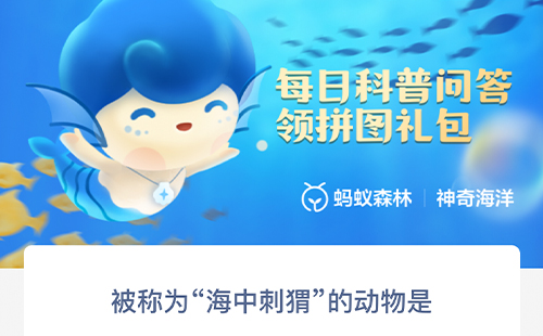 被稱為海中刺猬的動(dòng)物是什么 神奇海洋今日答案7.23